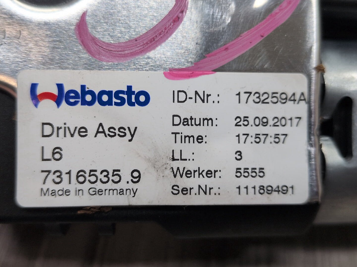 2017-2023 BMW M550i G30 Sunroof Sun Roof Glass Motor 7316535 OEM