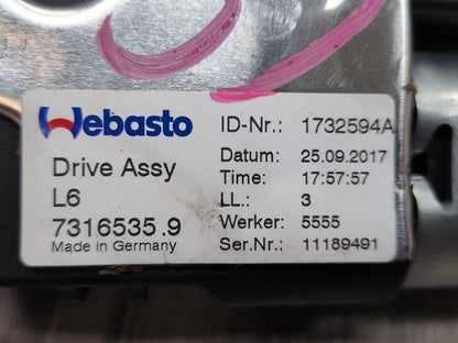 2017-2023 BMW M550i G30 Sunroof Sun Roof Glass Motor 7316535 OEM