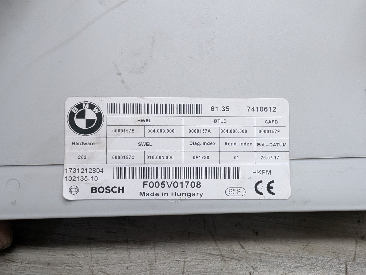 2014 - 2019 BMW 340 F34 Decklid Liftgate Trunk Module 7410612 B58B30M0