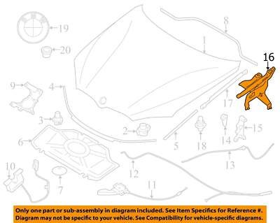 14-19 OEM BMW F15 F16 F85 F86 X5 X6 Left Right Hood Hinge Support Bracket SET