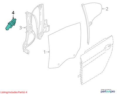 2012-2018 BMW M6 F06 Front Right Door Window Regulator w/ Motor 7268798