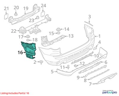 2018-2024 BMW X3 G01 Rear Left Driver Bumper Support Brackets SET 7400665 OEM