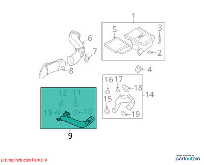 2007-2013 BMW E93 335i N54B30A Engine Motor Turbo Charger Tube Pipe 7600002