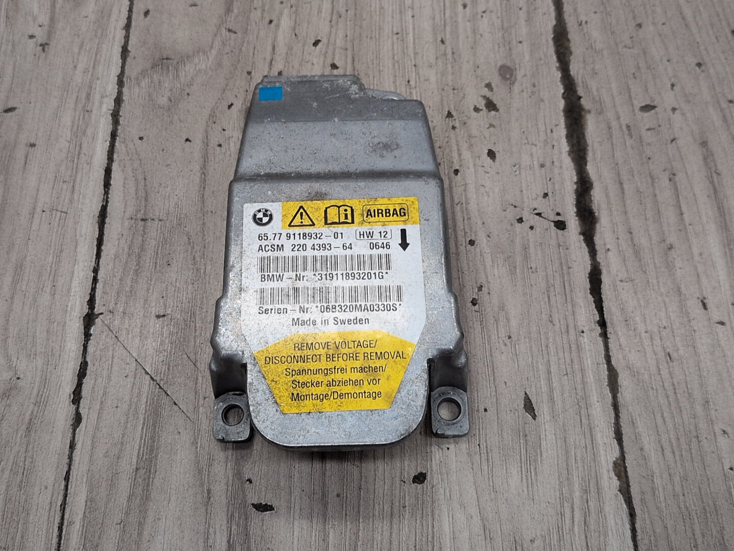 2004-2010 BMW M6 E64 SRS Airbag Air Bag Module 9118932 OEM