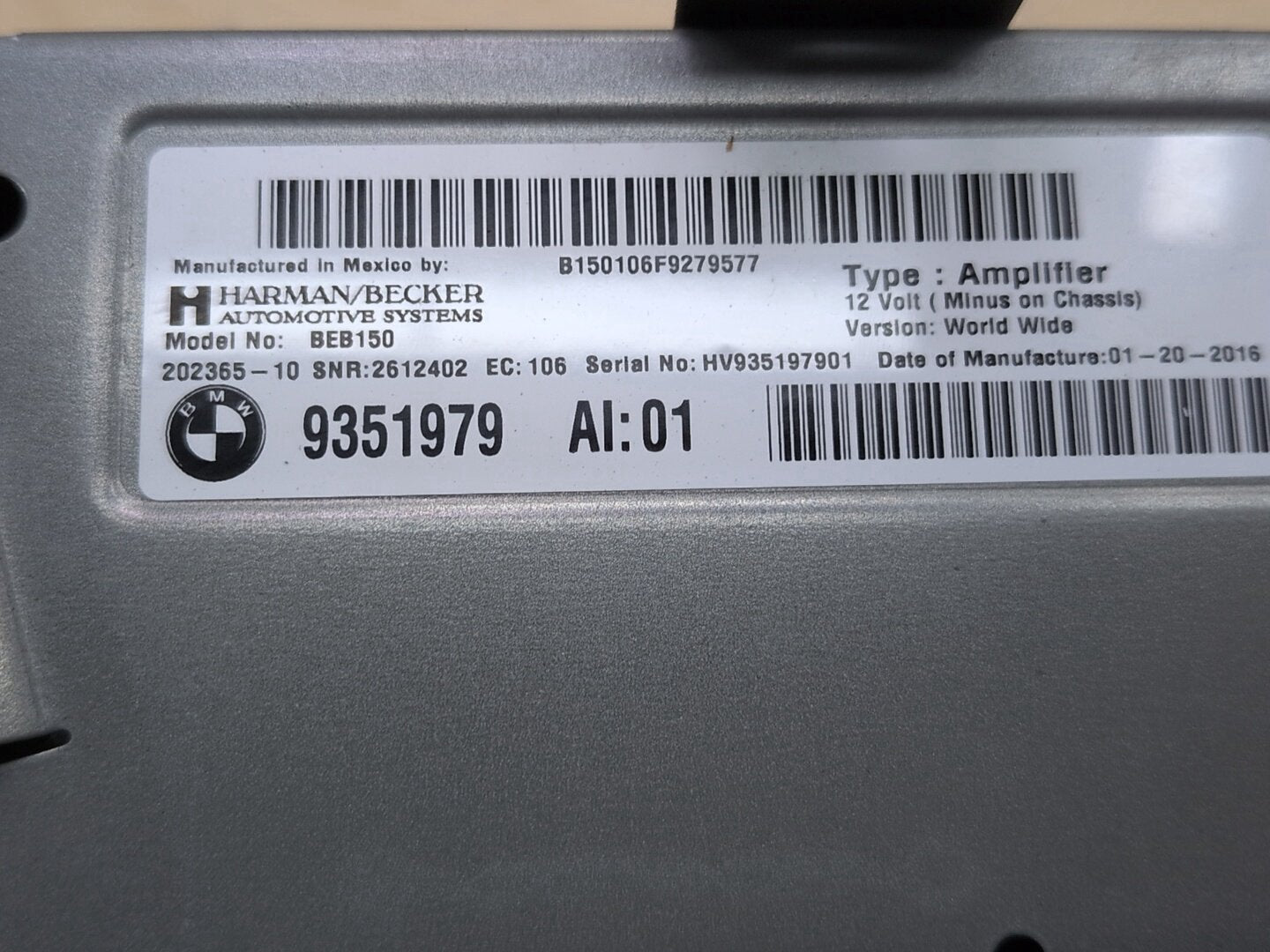 OEM BMW F15 F16 F85 F86 X5 X6 Amplifier System HIFI HARMAN BECKER Control Module