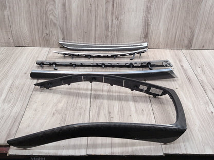 08-17 OEM Audi S5 Center Console Shift Interior Door Trim Panel Carbon Fiber SET