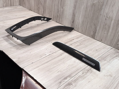 OEM Audi S4 Dashboard Center Console Shift Panel Interior Trim CARBON FIBER SET