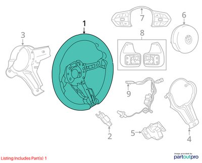 2015-2018 BMW X5 F85 Steering Wheel Bare 7991064 OEM