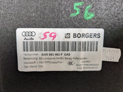 2018-2023 Audi S4 B9 Rear Trunk Cargo Floor Carpet Spare Tire Cover 8W5863463