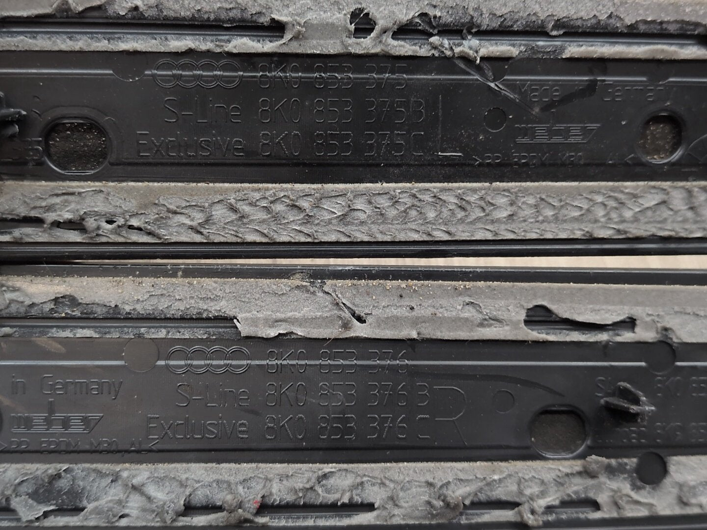 2010-2016 Audi S4 B8 Front Rear Left Right Scuff Plate Door Sill SET 8K0853376 OEM