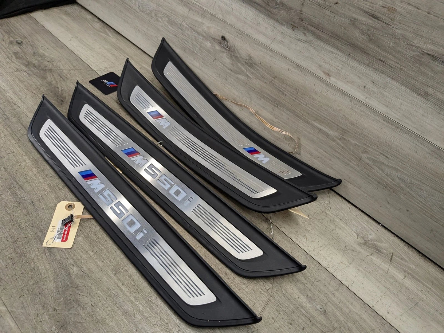 OEM BMW G30 M550 Front Rear Left Right Lighter Door Sill Plate Molding M Trim