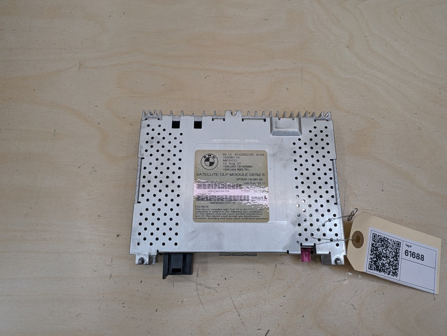 07-13 OEM BMW E70 E82 E90 E92 E93 Sirius Satellite Radio Receiver Module 9142852