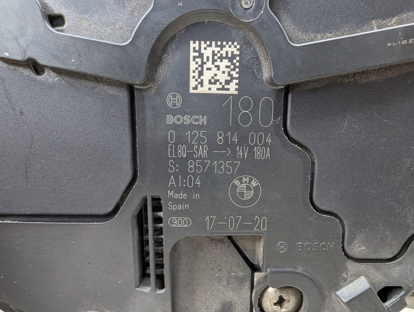 16-20 OEM BMW F30 F32 G01 G12 G30 X3 Engine B46* B58 Alternator Generator 180A