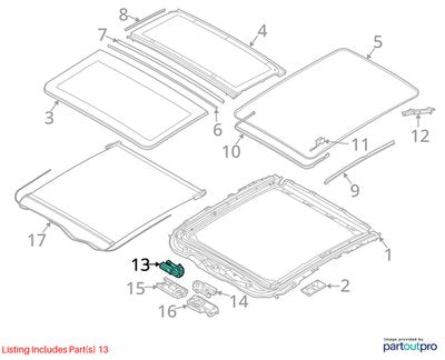 20-24 OEM BMW F44 228 M235 Sunroof Window Glass Panel Panoramic Roof Motor