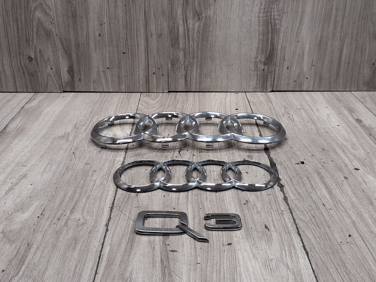 2015-2018 Audi Q3 8U Front Rear Emblem Badge Symbol Logo SET 4KE853605