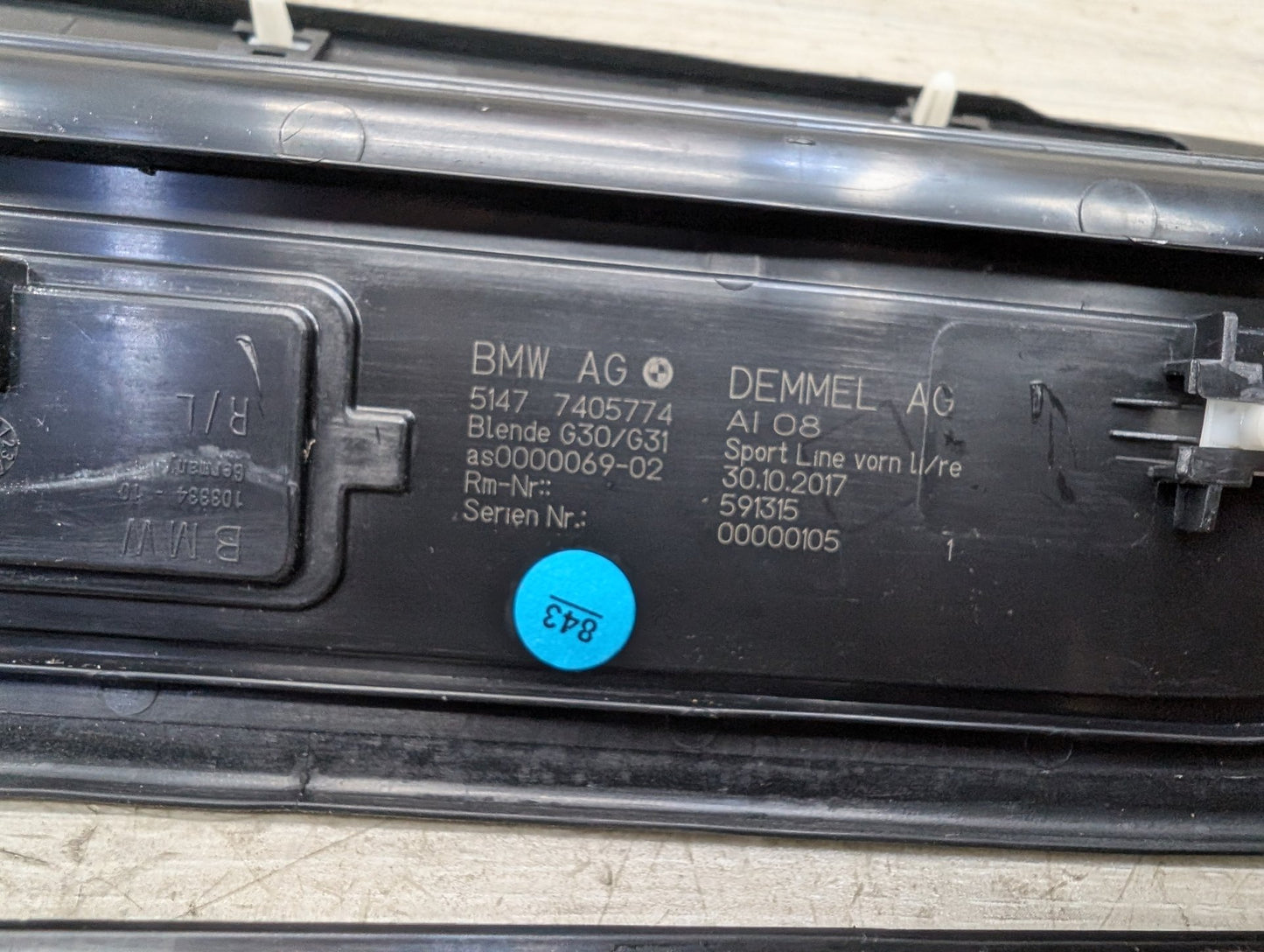 2017-2023 BMW 530i G30 Front Rear Left Right Scuff Plate Door Sill SPORT SET 7405774