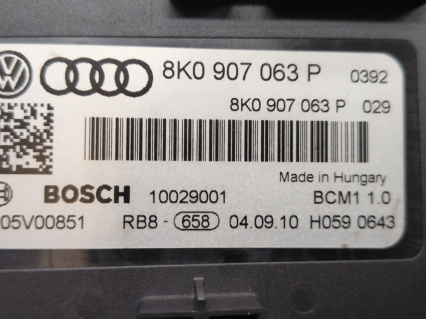 2010-2016 Audi S4 B8 BCM Body Control Module 8K0907063P OEM