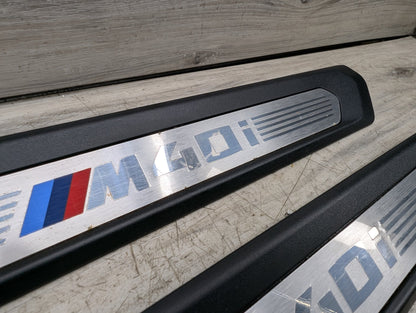 18-21 OEM BMW G01 G02 M40i X3 X4 Front Right Left Door Sills Cover Trim Pair