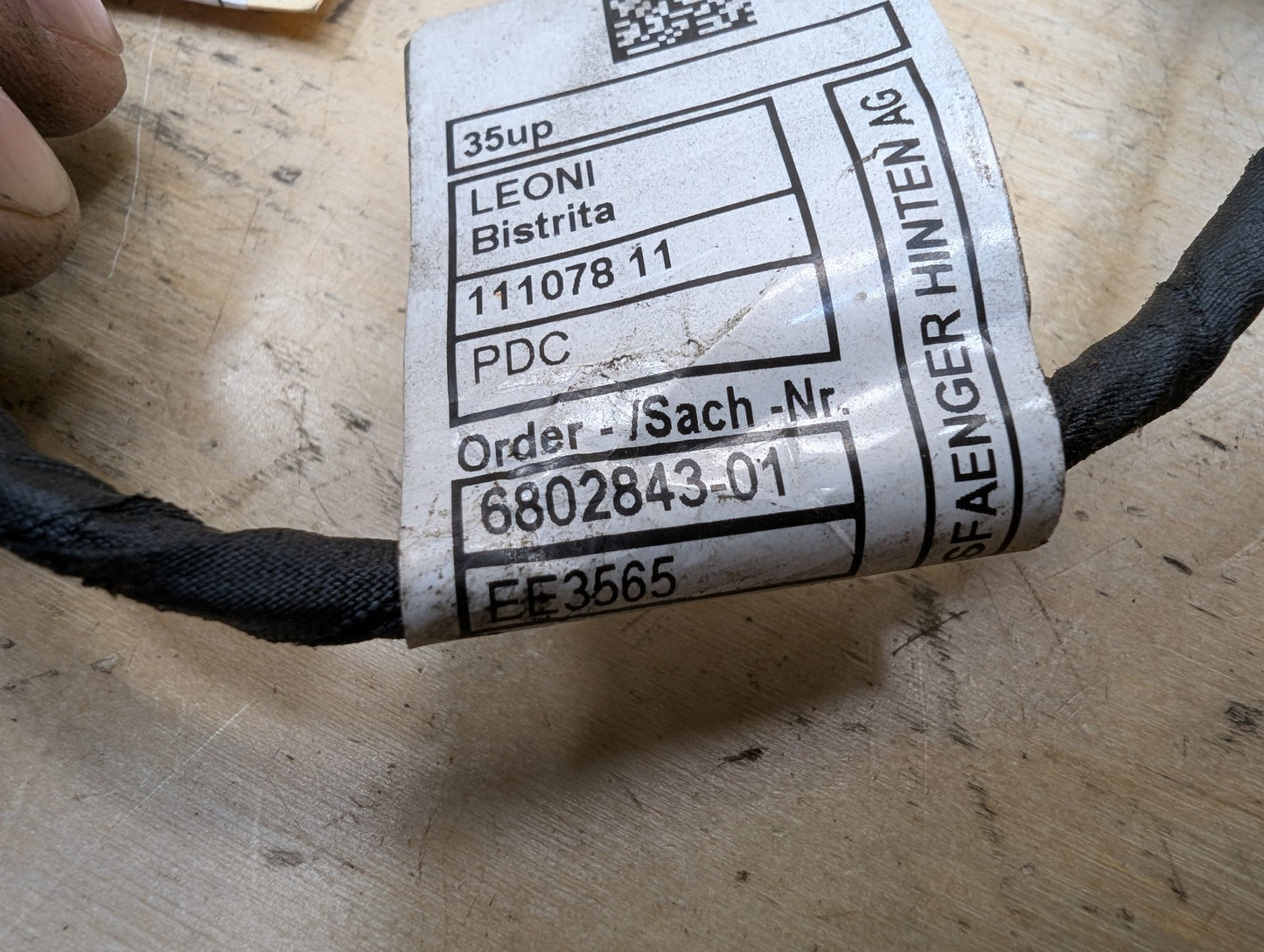 2016-2022 BMW 750i G12 Rear Bumper PDC Parking Sensor Wiring Wire Harness 6802843