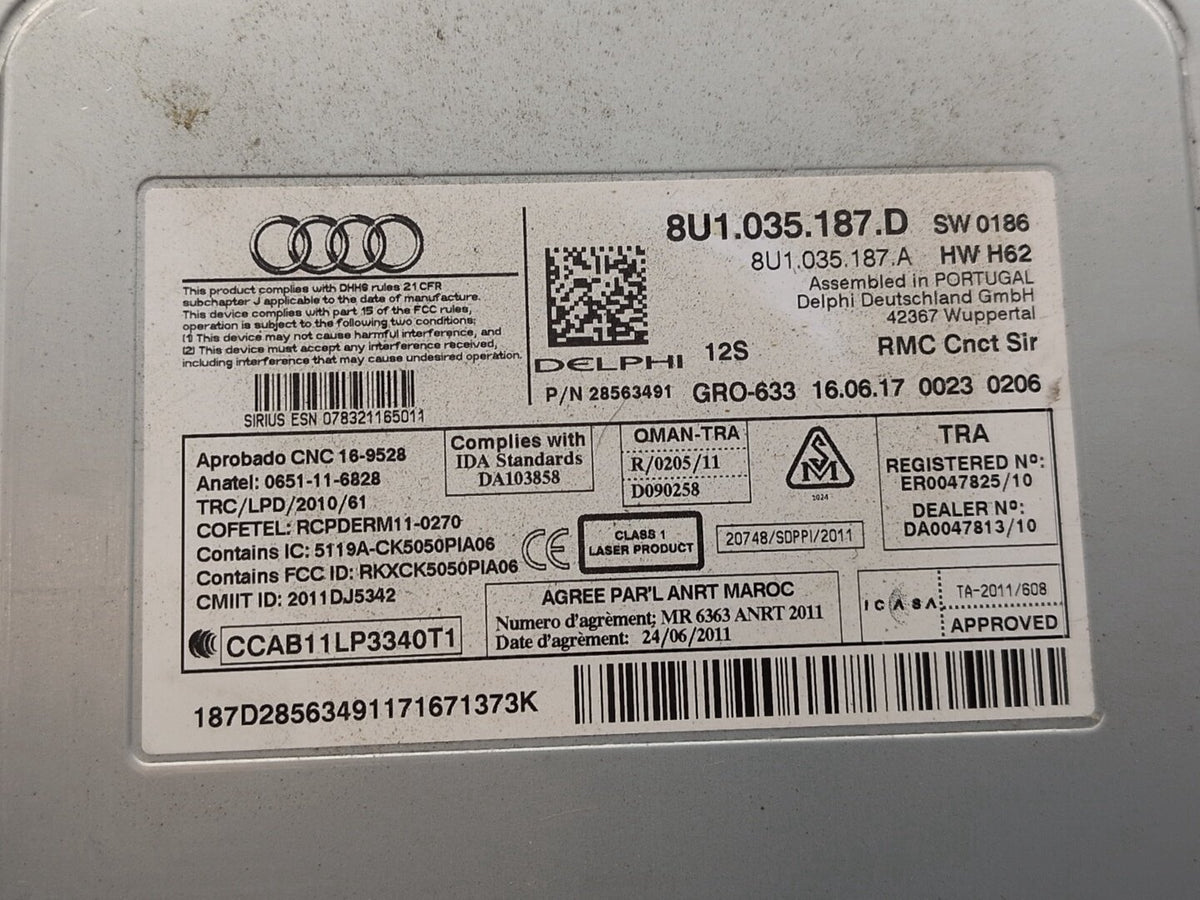 2015-2018 Audi Q3 8U Radio CD Player 8U1035187D OEM