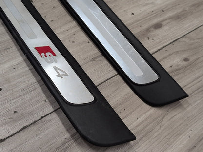 2010-2016 Audi S4 B8 Front Rear Left Right Scuff Plate Door Sill SET 8K0853376 OEM