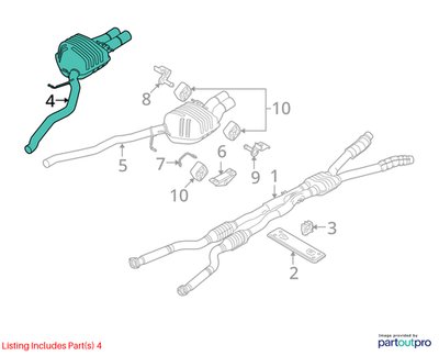 2004-2010 BMW M6 E64 Rear Left Right Exhaust Muffler Tips SET 7837058 OEM