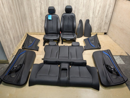 14-20 OEM BMW F32 428 430 435 440 M SPORT Black Front Rear Seats Door Panels SET