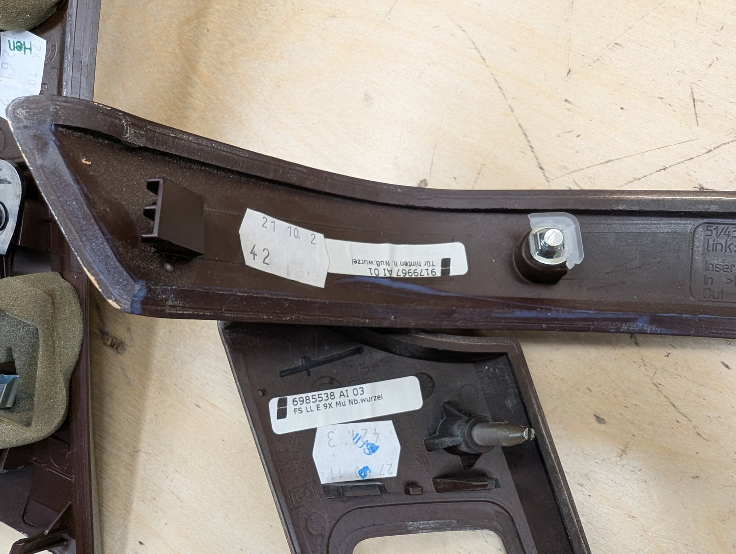 2006-2011 BMW 328i E90 Front Rear Left Right Dash Interior Trims SET 9198283