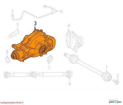 2019-2026 BMW X5 G05 N63B44M3 Rear Axle Carrier Differential 102505k 8662661 AWD