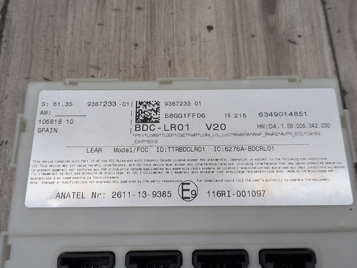 2015-2018 BMW X5 F85 Bdc Body Domain Fem Control Module w/ Key 9387233 OEM