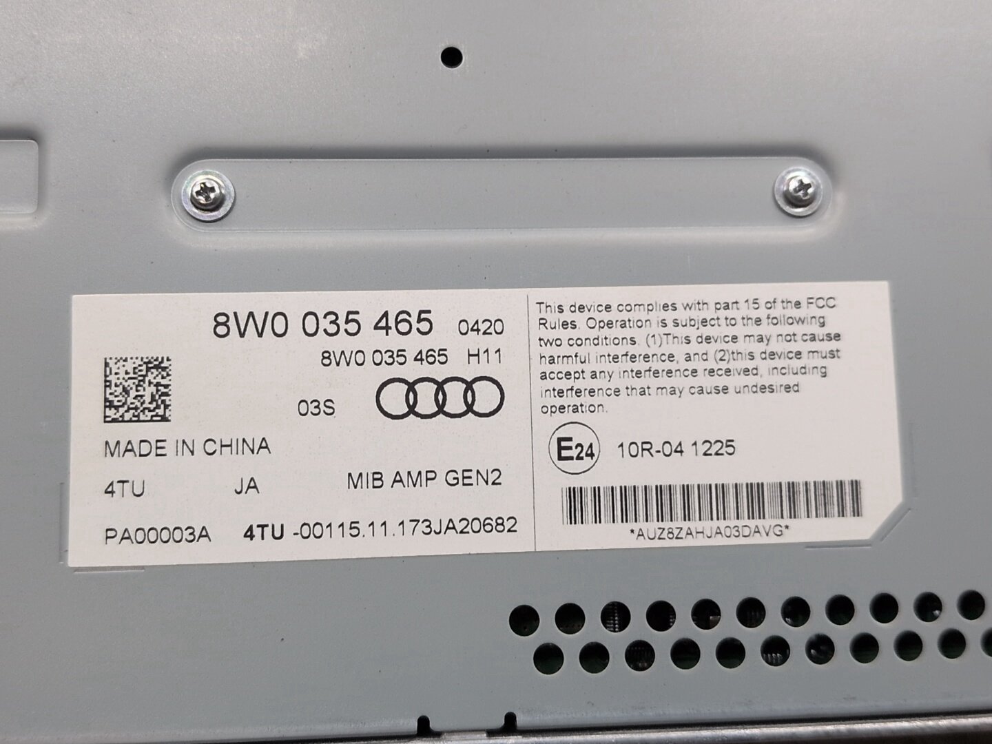 2018-2023 Audi S4 B9 Stereo Audio Amp Amplifier 8W0035465