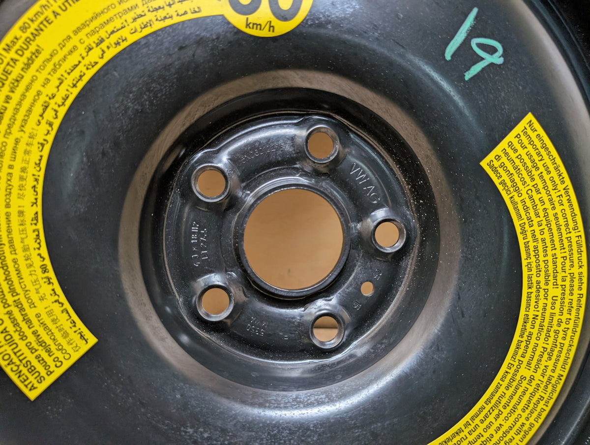 2015-2018 Audi Q3 8U Emergency Spare Wheel Rim Tire Donut 18x4 ET27.5 5N0601027E