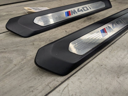 18-21 OEM BMW G01 G02 M40i X3 X4 Front Right Left Door Sills Cover Trim Pair