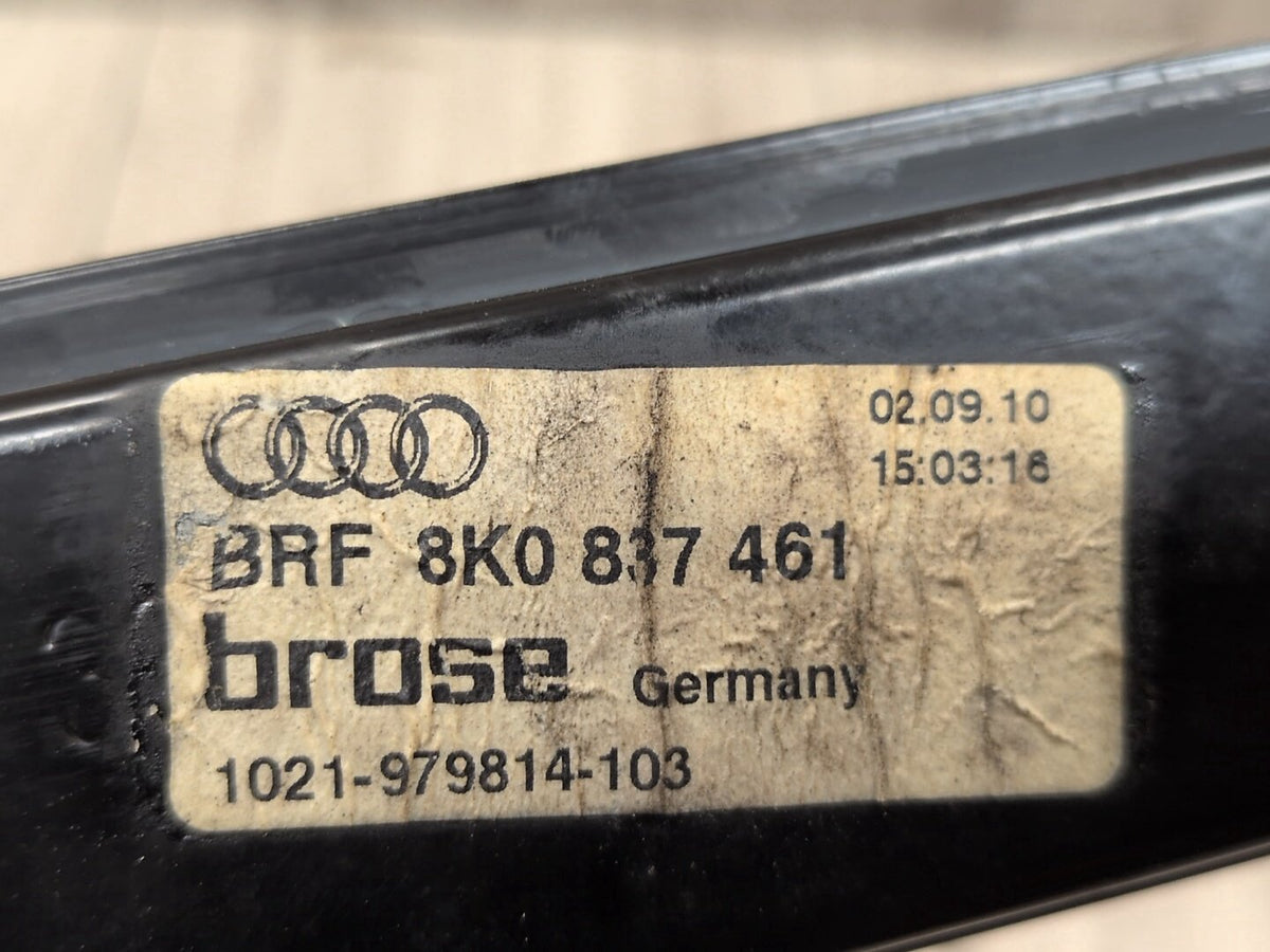 2010-2016 Audi S4 B8 Front Left Driver Door Window Glass Regulator 8K0837461 OEM