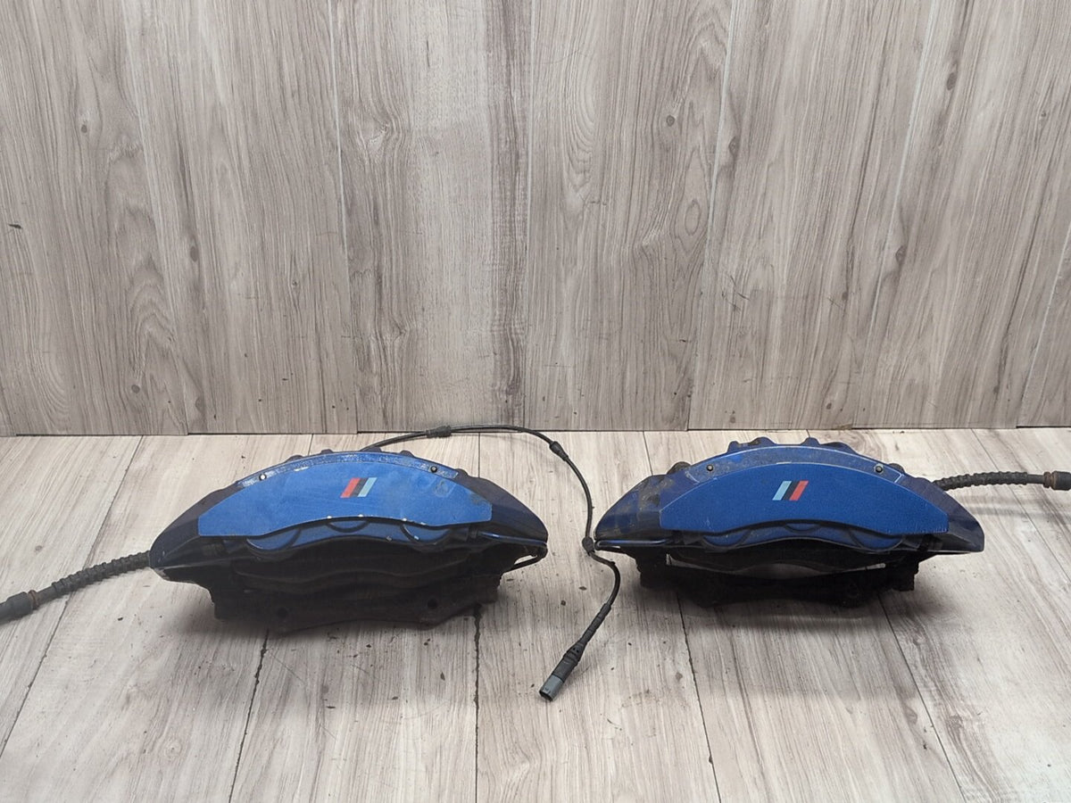 15-19 OEM BMW F85 X5M F86 X6M Front Brake Calipers SET BREMBO Blue