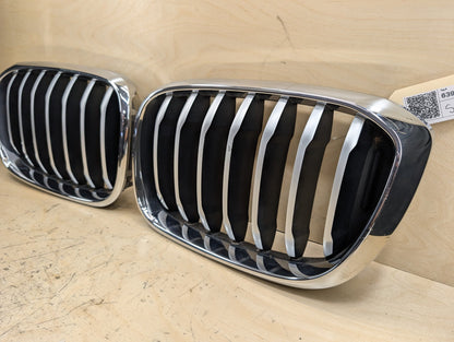 2018-2024 BMW X3 G01 Front Left Right Upper Bumper Cover Kidney Grilles SET 7464922