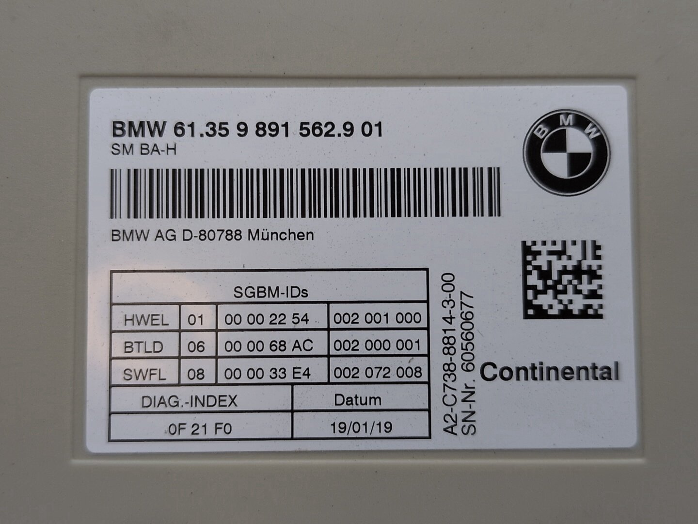 OEM BMW G01 G02 G05 G07 G12 G20 G29 G30 F90 Front Left Right Seat Control Module