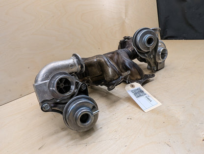 2007-2013 BMW E93 335i N54B30A Engine Motor Turbo Charger w/ Manifold SET 7331333