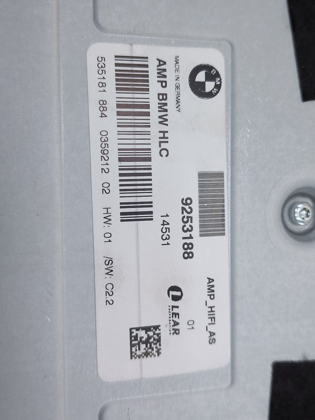 06-11 OEM BMW E90 328 330 335 LEAR Sedan Hi-Fi HiFi Stereo Audio Amplifier Amp