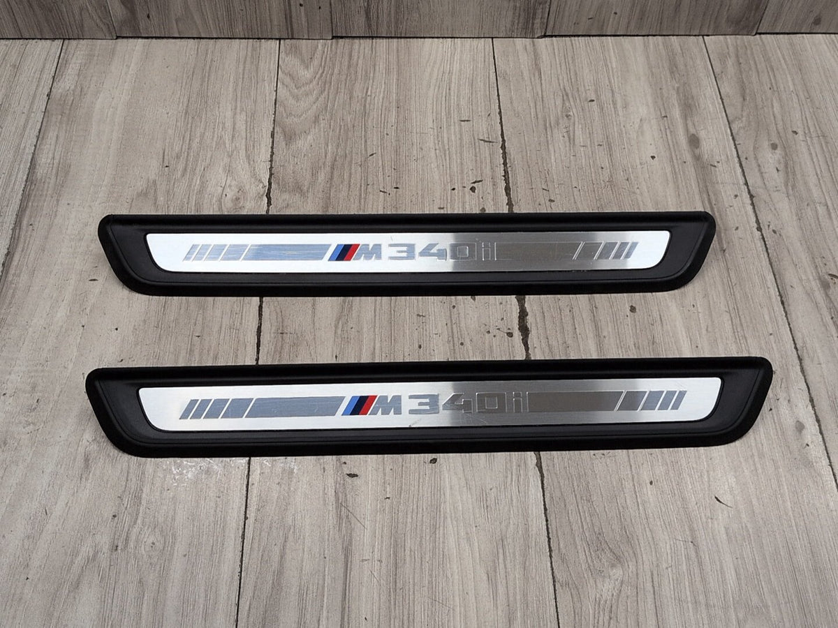 19-21 OEM BMW G20 G21 M340i Front Left Right Door Sill Plate Molding Trim PAIR