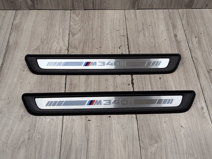 19-21 OEM BMW G20 G21 M340i Front Left Right Door Sill Plate Molding Trim PAIR
