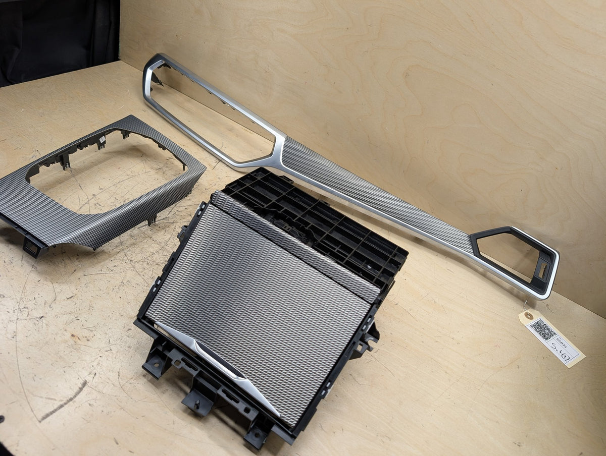 OEM BMW G20 330 M340 Dash Central Console Aluminum Tetragon Interior Trim SET