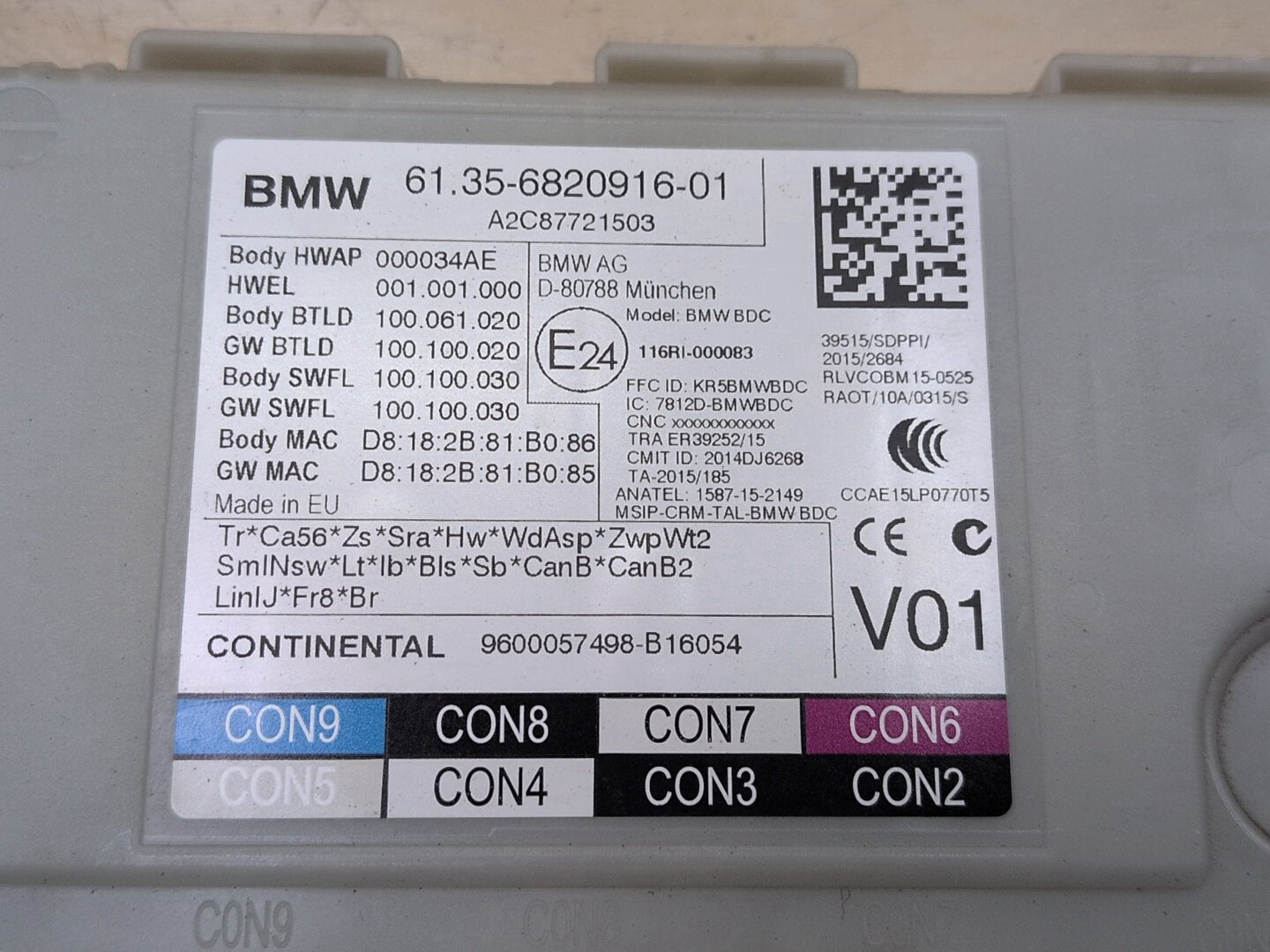2016-2022 BMW 750i G12 Bdc Body Domain Fem Control Module w/ Key 6820916
