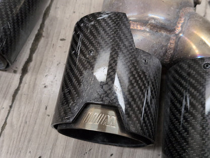 2019-2026 BMW M340i G20 CARBON FIBER Rear Left Right Exhaust Muffler Tips SET