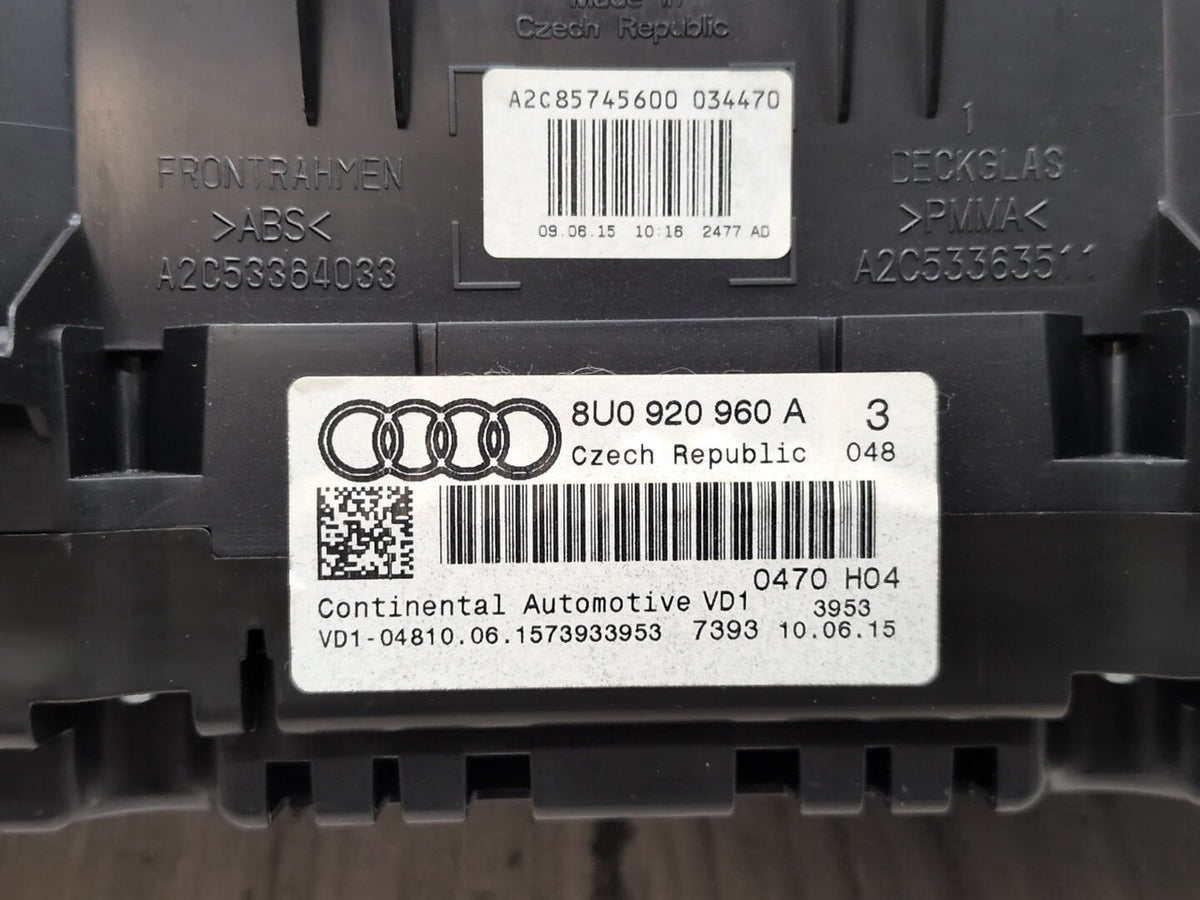2015-2018 Audi Q3 8U Instrument Speedometer Guage Cluster 8U0920960A OEM