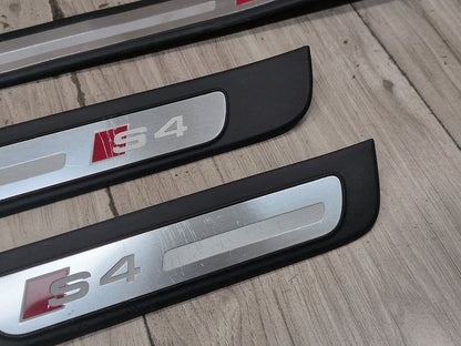 2010-2016 Audi S4 B8 Front Rear Left Right Scuff Plate Door Sill SET 8K0853376 OEM