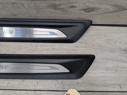 2012-2018 BMW 340i F30 Front Left Right Scuff Plate Door Sill SET 7410460