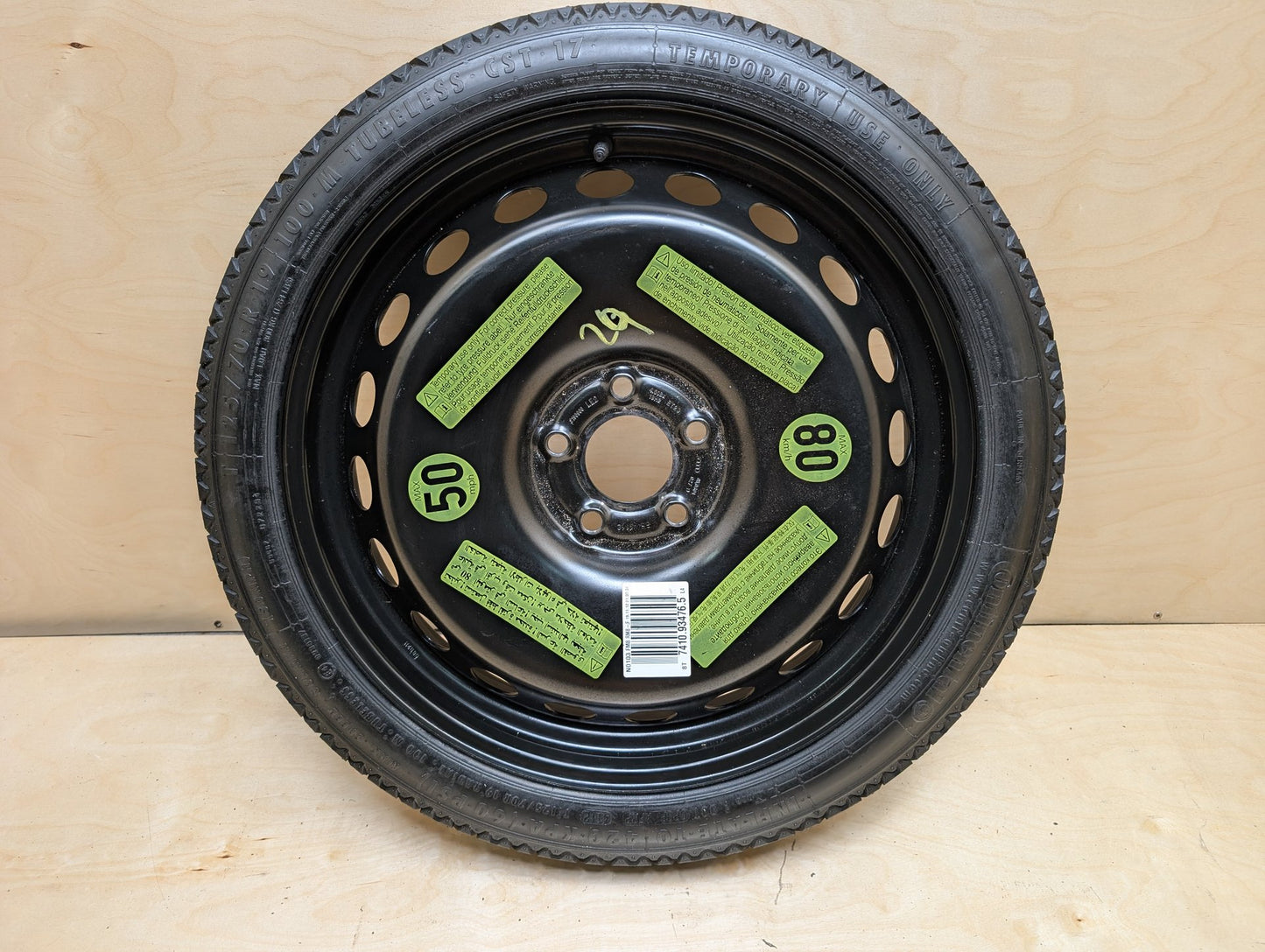 2008 - 2017 Audi S5 8T Emergency Spare Wheel Rim Tire 8K0601027D