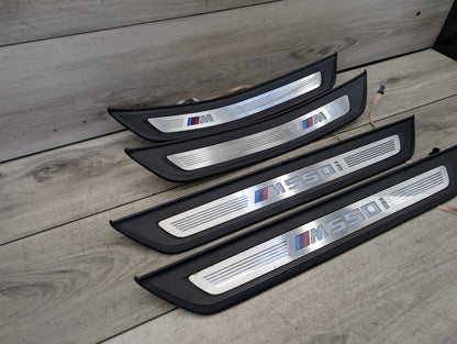 2017-2023 BMW M550i xDrive G30 Front Rear Left Right Scuff Plate Door Sill SET 8064905