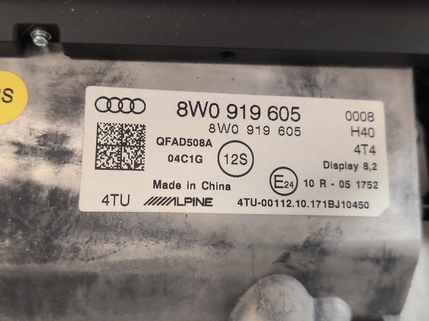 2018-2023 Audi S4 B9 Monitor Display Screen 8W0919605